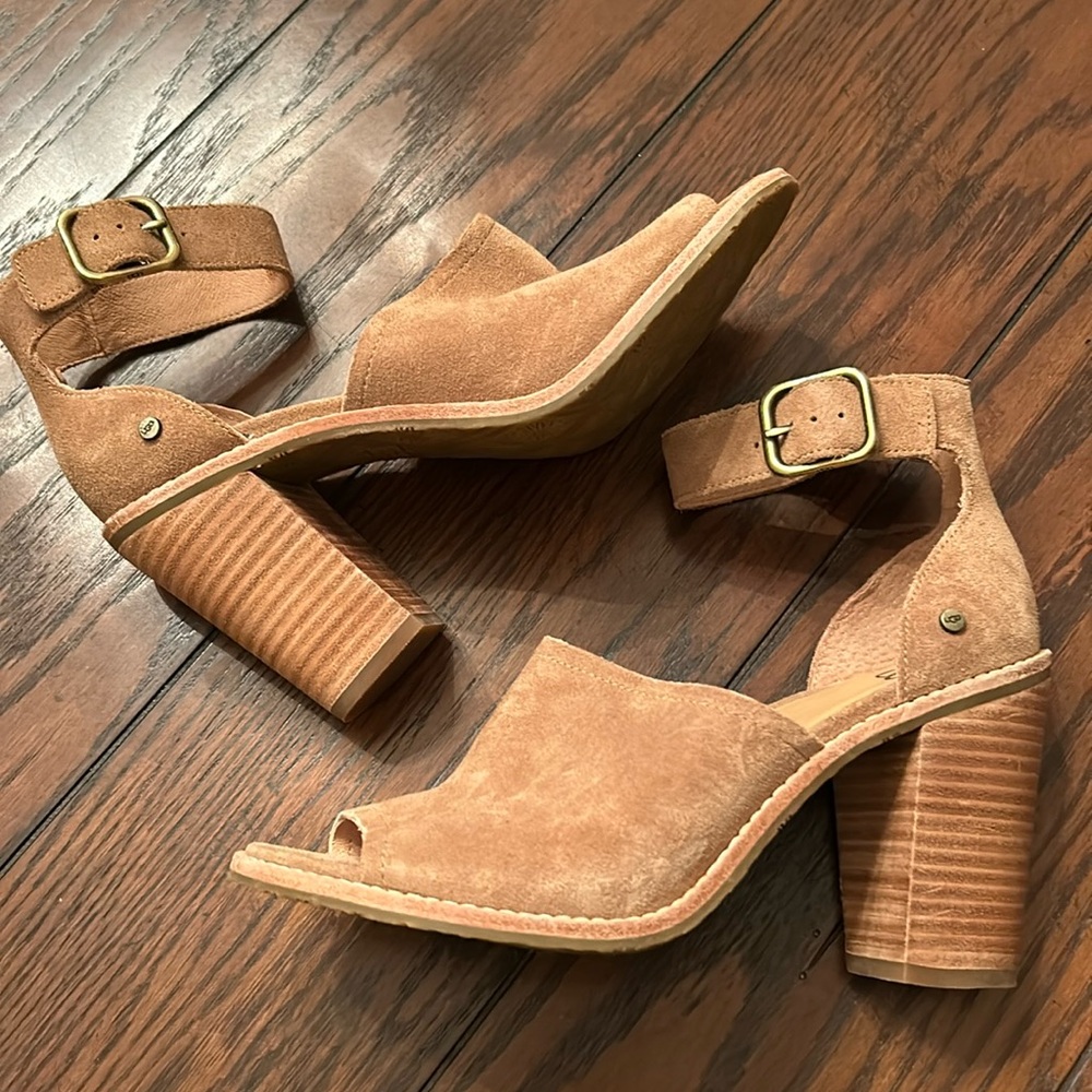Ugg Heeled Open Toe Suede Sandal